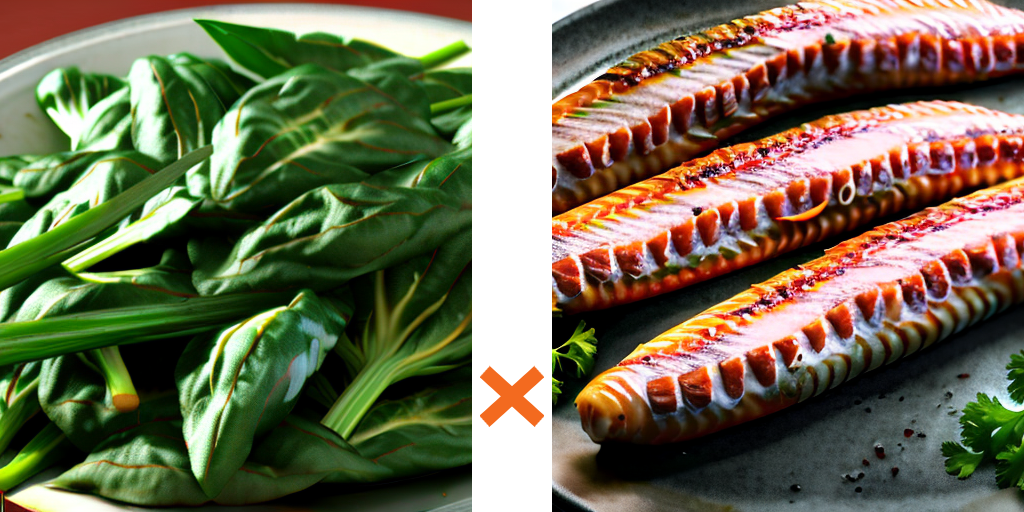 空芯菜と魚肉ソーセージの炒め物